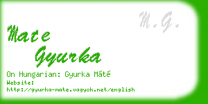mate gyurka business card