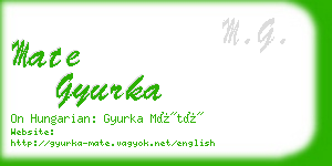 mate gyurka business card